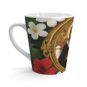Religious Latte White Mug - Virgin of the Lilies