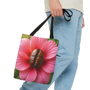 Coffee Bean Flower Tote Bag — Pink Coffee Art