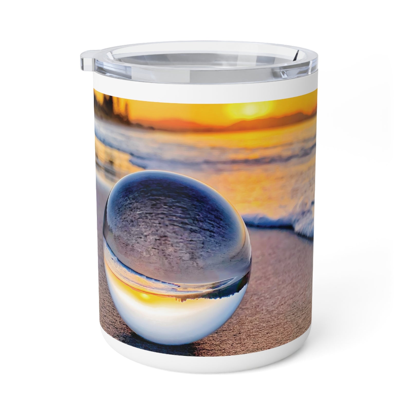 10oz Insulated Coffee Mug — Sunrise Beach Crystal Ball