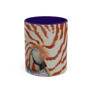 Colorful Mugs (11oz, 15oz), Disco Tiger Stripe Nautilus Macro