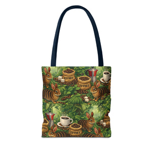 Tropical Rabbits & UFOs Tote Bag, Black - 3 Sizes