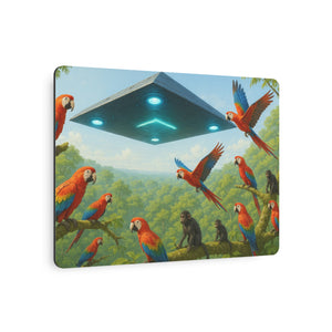 Metal Art Sign/Wall Art — UFO & Parrots