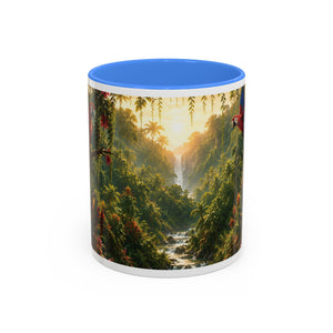 Tropical Waterfall Mug – Lush Jungle Scenic Accent Coffee Cup (11oz/15oz)