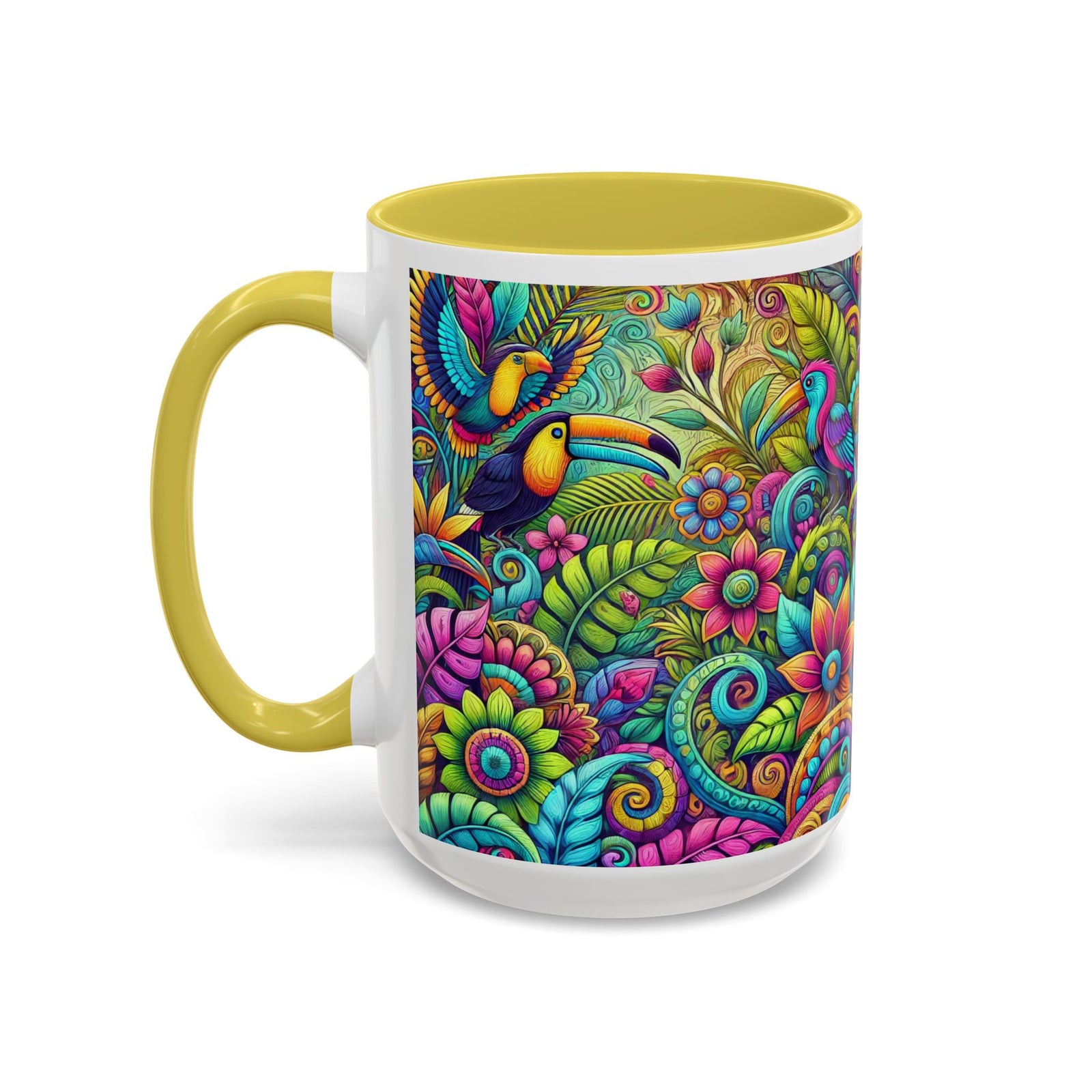 Accent Color Coffee Mug, Many Colors - 11oz & 15oz / Rainforest Music