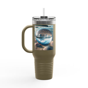 Insulated Travel Mug, 40oz / Beach Illusion Ball - Perfect for Outdoor Adventures