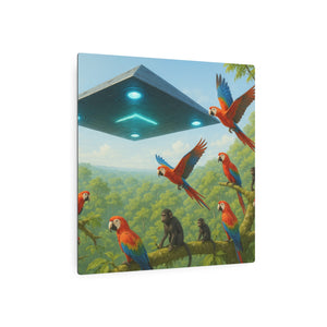Metal Art Sign/Wall Art — UFO & Parrots