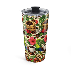 20 oz. Tumbler — Tropical Coffee Parrots Insulated Travel Cup
