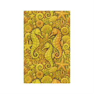 Tropical Microfiber Coffee/Tea Towel – Seahorse Trio, Yellow