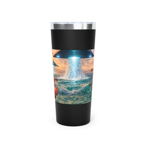 22oz Insulated Tumbler/Vacuum Copper Travel Cup — Flamingos & UFOs