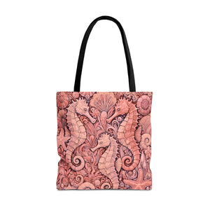 Seahorse Trio Tote Bag, Red - 3 Sizes