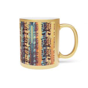 Tropical Metallic Mug, Gold or Silver: Techno Totems