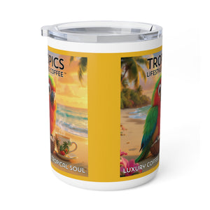 Tropical Insulated Coffee Mug, 10oz / Parrot Tiki, Yellow