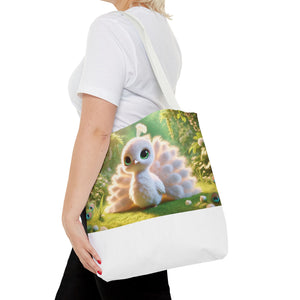 Baby White Peacock/White Trio Tote Bag - 3 Sizes