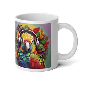 Jumbo Mug, 20oz, Rockin' Out Parrot | Tropical Coffee Cup