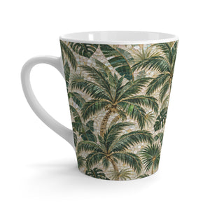 Tropical Palm Latte Mug — Palms Mosaic Coffee Cup