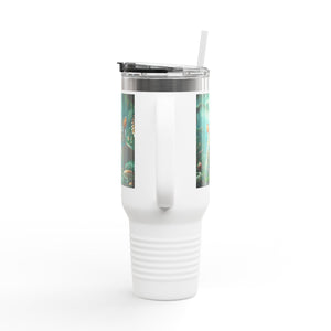 Insulated Travel Mug, 40oz / Sumatran Rabbits/Tundra - Perfect for Outdoor Adventures