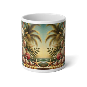 Jumbo Mug, 20oz, Seashell Tablescape | Tropical Coffee Cup