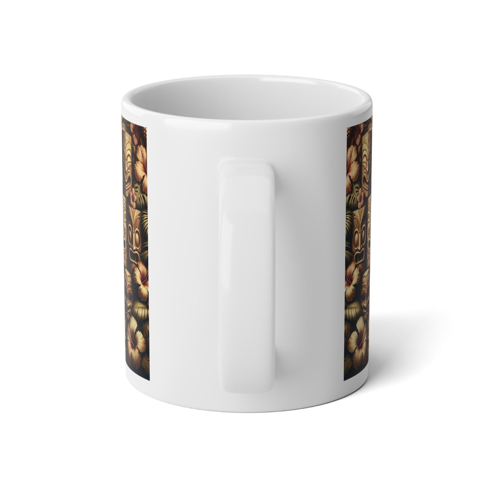Jumbo Mug, 20oz, Tiki Totem Faces | Tropical Coffee Cup