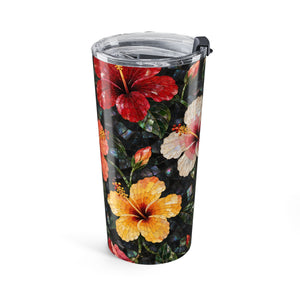 20oz Tumbler ~ Tropical Hibiscus Floral Travel Cup