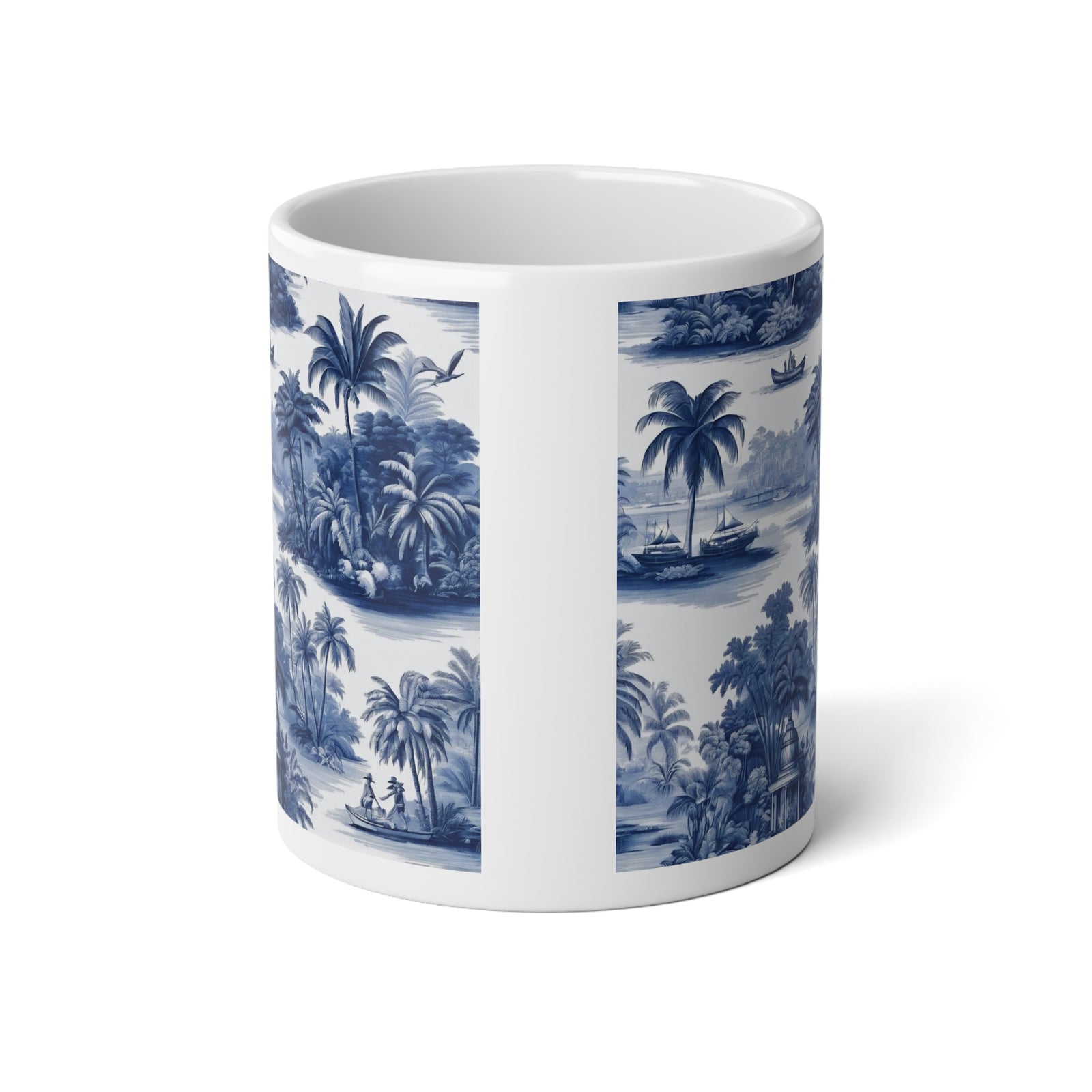 Jumbo Mug, 20oz, My Last Voyage Toile | Tropical Coffee Cup