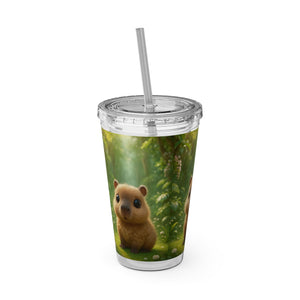 Tropical Tumbler with Straw | 16 oz: Baby Cabybara