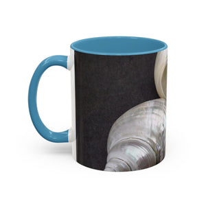 Accent Color Coffee Mug (11, 15oz), 8 Colors - White Nautilus Trio/Black, Large