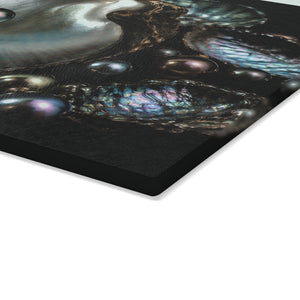 Glass Coffee Station Tray — Iridescent Black Pearl Oyster