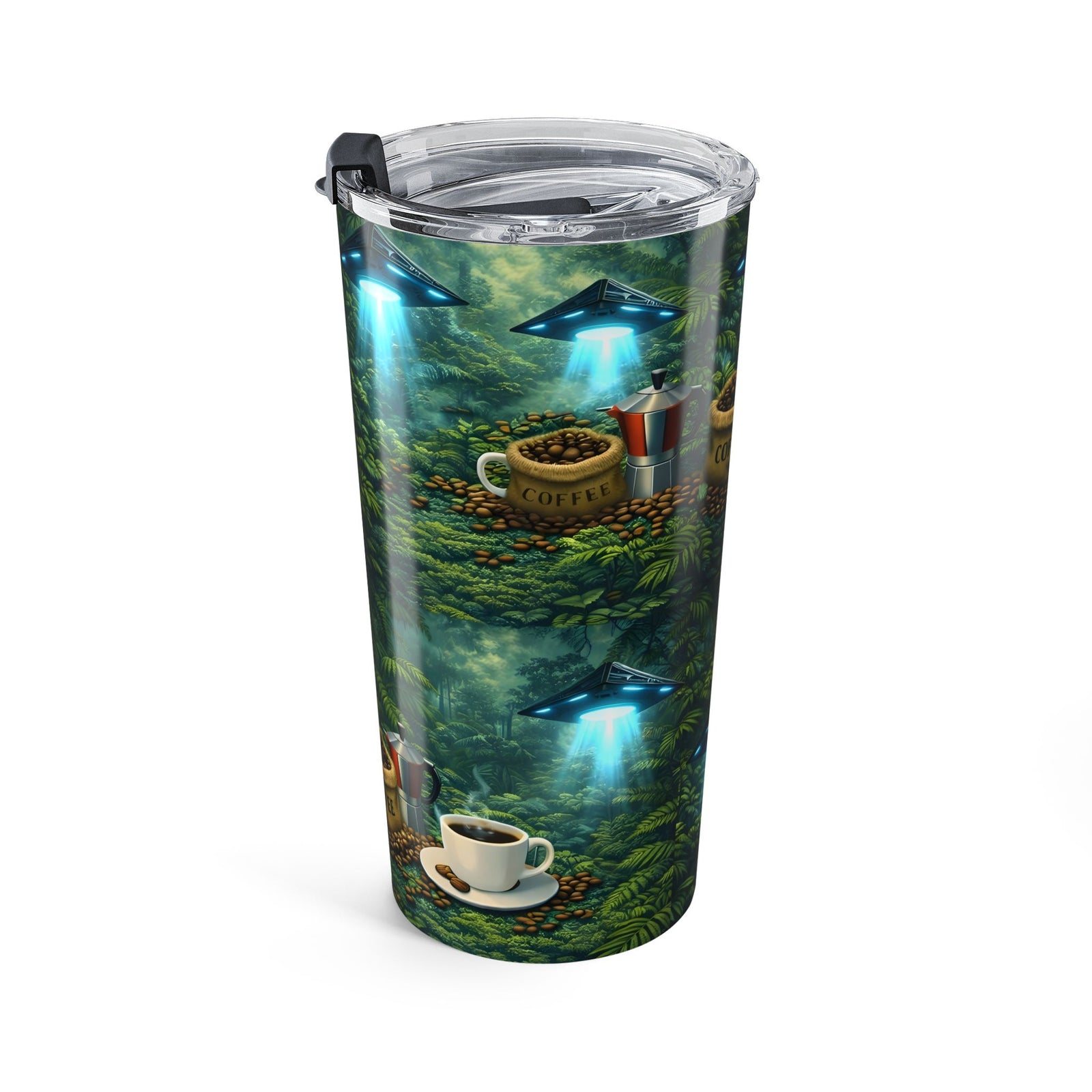 20oz Tumbler ~ Jungle UFO & Coffee Insulated Travel Cup