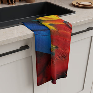 Microfiber Coffee/Tea Towel ~ Tropical Macaw Parrot Feathers