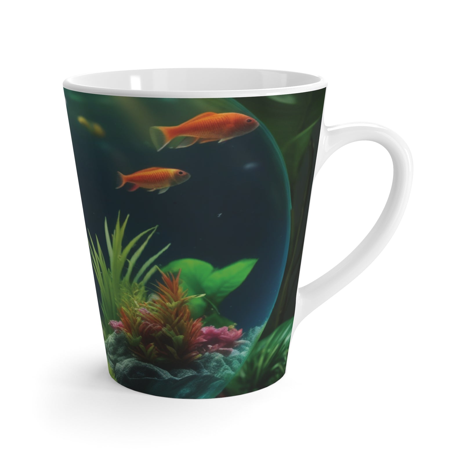 Latte White Mug - Tropical Fish Bowl #1