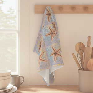 Microfiber Coffee/Tea Towel — Coastal Disco Starfish