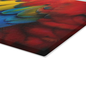 Glass Coffee Station Tray, 2 Sizes - Macaw Feathers
