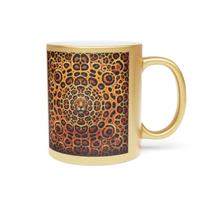 Tropical Metallic Mug, Gold or Silver: Kaleido Jaguar