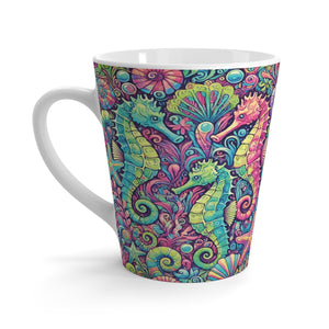 Latte White Mug - Perfect for Coffee Enthusiasts / Seahorses