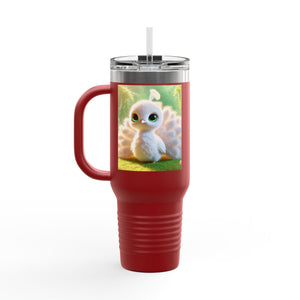 Insulated Travel Mug, 40oz / Baby White Peacock - Perfect for Outdoor Adventures