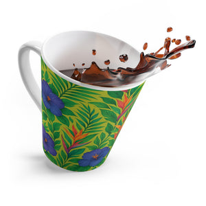 Latte White Mug - Midnight Flower Lime