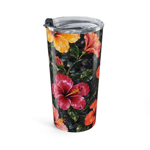 20oz Tumbler ~ Tropical Hibiscus Floral Travel Cup