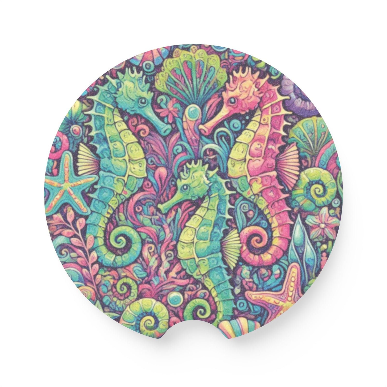 Soapstone Car Coaster - Seahorse Trio