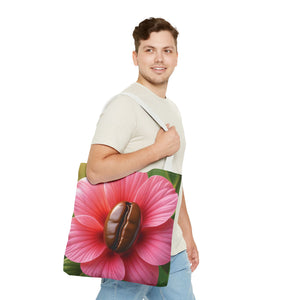 Coffee Bean Flower Tote Bag — Pink Coffee Art
