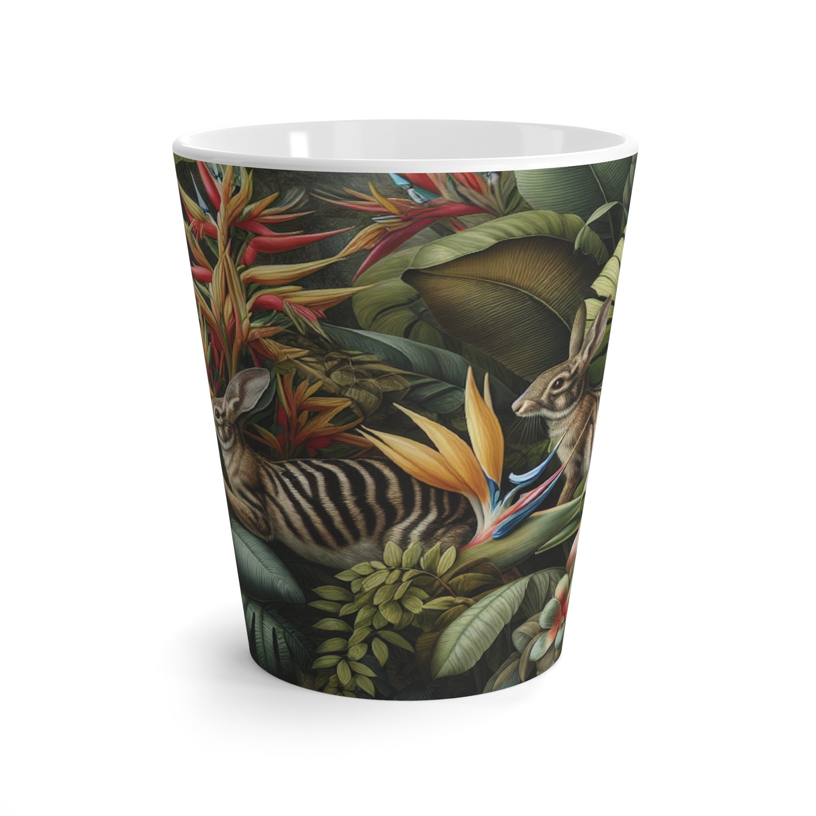 Latte White Mug - Rainforest Rabbit Outing