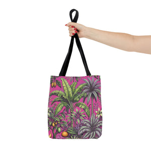 Tropical Fruit/Hot Pink Tote Bag - 3 Sizes