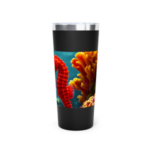 22oz Insulated Tumbler/Vacuum Copper Travel Cup ~ Seahorses in Love