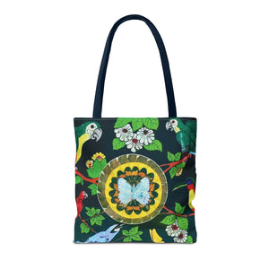 Parrots & Real Butterfly Wings Tote Bag - 3 Sizes