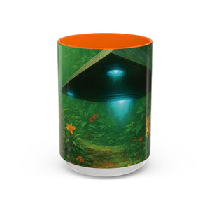 Accent Coffee Mug (11, 15oz), 8 Colors - UFO and Jaguars