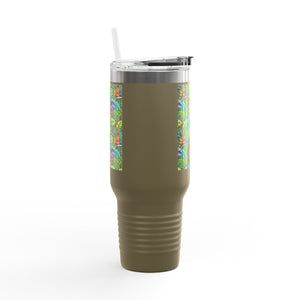 Insulated Travel Mug, 40oz / Rainforest Blooms - Perfect for Outdoor Adventures
