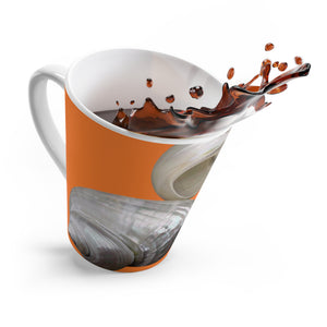 Latte White Mug - Perfect for Coffee Enthusiasts / Lustrous Seashell Trio, Crusta Orange