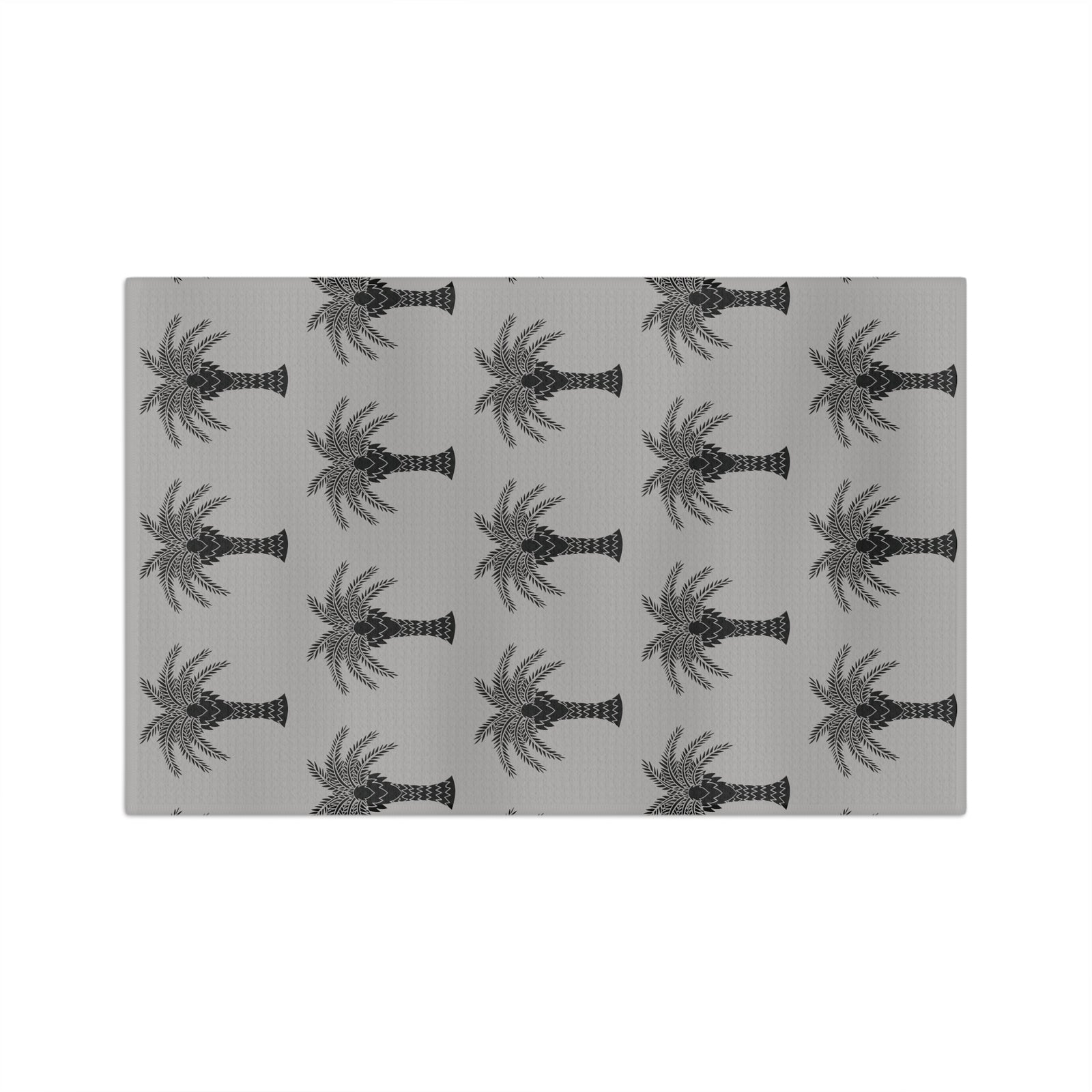 Tropical Microfiber Coffee/Tea Towel – Art Deco Palms, Lt. Grey