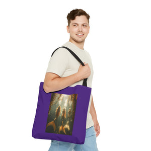 Three Mermaid Sisters, Purple Tote Bag - 3 Sizes