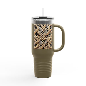 Insulated Travel Mug, 40oz / Beach Wicker - Perfect for Outdoor Adventures