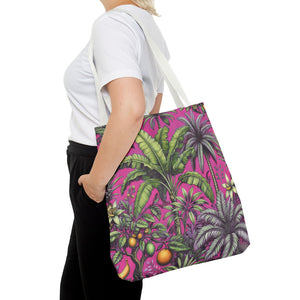 Tropical Fruit/Hot Pink Tote Bag - 3 Sizes